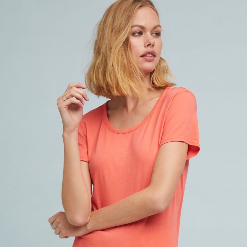 ANTHROPOLOGIE Tangerine Back-Tie Tee One Size NWT